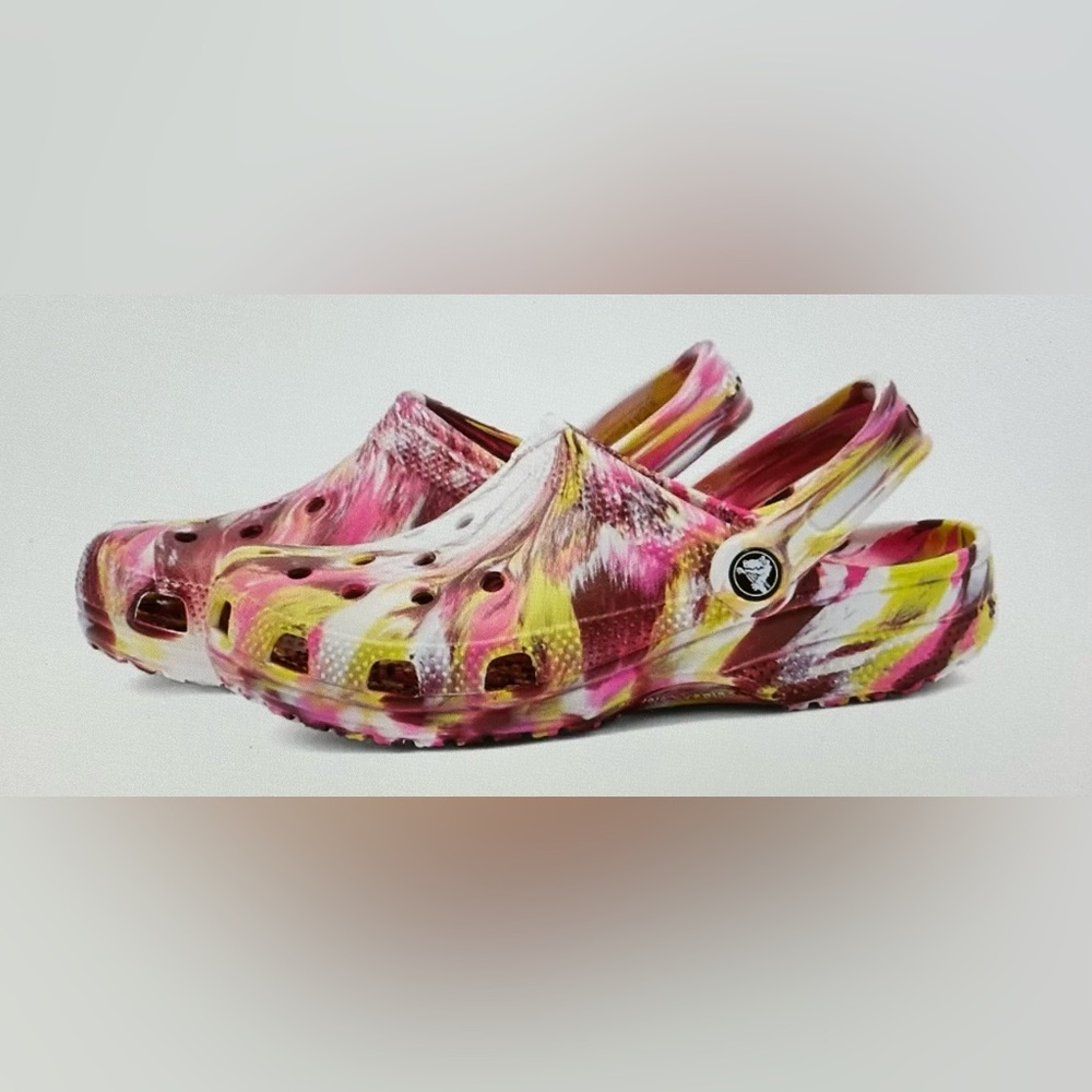 CROCS Classic Marbled Clog Electric Pink & Multi UNISEX Size MENS7/WOMENS9 NWT!